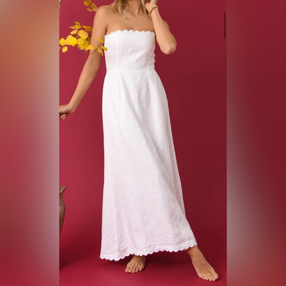 Posse Strapless White Maxi Dress